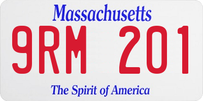 MA license plate 9RM201