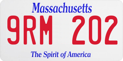 MA license plate 9RM202