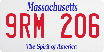 MA license plate 9RM206