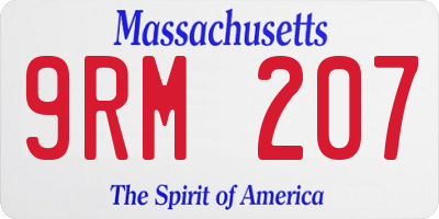 MA license plate 9RM207