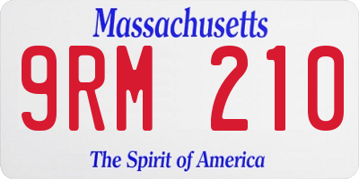 MA license plate 9RM210