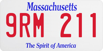MA license plate 9RM211
