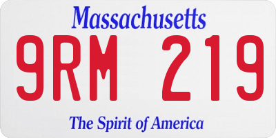 MA license plate 9RM219
