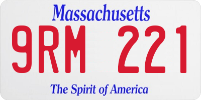 MA license plate 9RM221