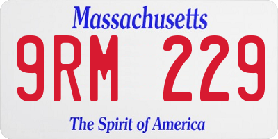MA license plate 9RM229