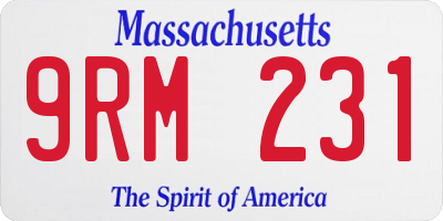 MA license plate 9RM231