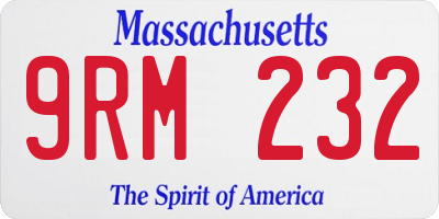MA license plate 9RM232