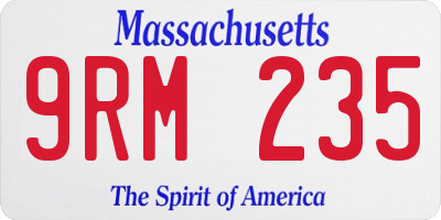 MA license plate 9RM235