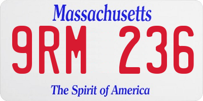MA license plate 9RM236