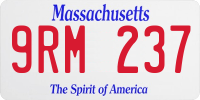 MA license plate 9RM237