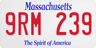 MA license plate 9RM239