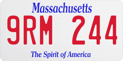 MA license plate 9RM244