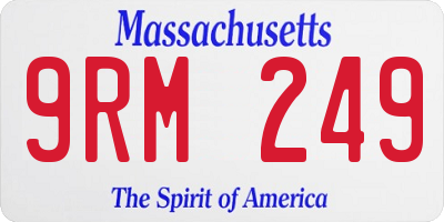 MA license plate 9RM249
