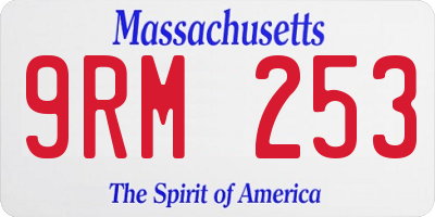 MA license plate 9RM253