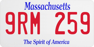 MA license plate 9RM259