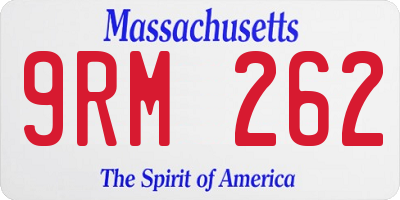 MA license plate 9RM262