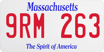 MA license plate 9RM263