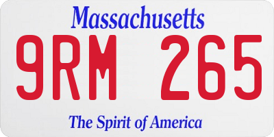 MA license plate 9RM265