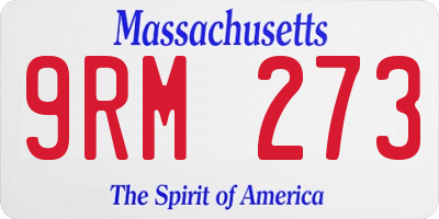 MA license plate 9RM273
