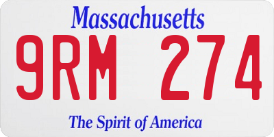 MA license plate 9RM274
