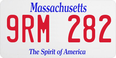 MA license plate 9RM282