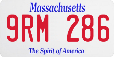 MA license plate 9RM286