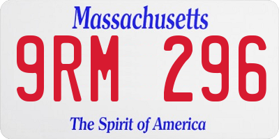 MA license plate 9RM296