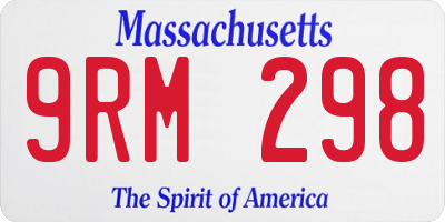 MA license plate 9RM298