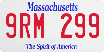 MA license plate 9RM299