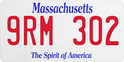 MA license plate 9RM302