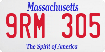 MA license plate 9RM305