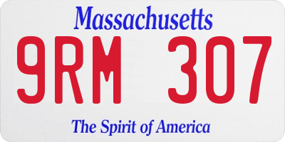 MA license plate 9RM307