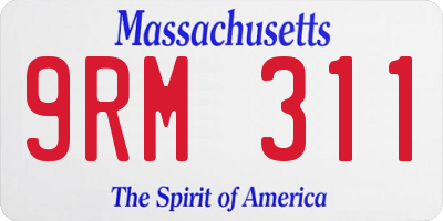 MA license plate 9RM311