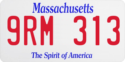MA license plate 9RM313