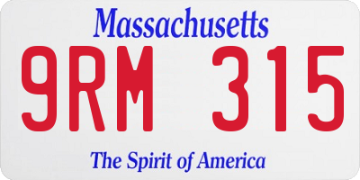 MA license plate 9RM315