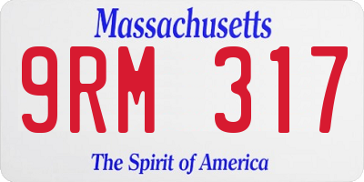 MA license plate 9RM317