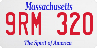 MA license plate 9RM320