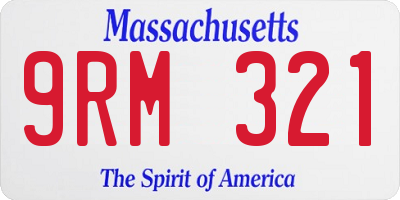 MA license plate 9RM321