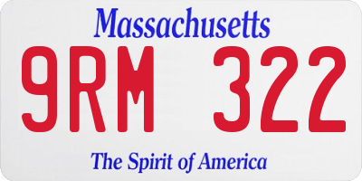 MA license plate 9RM322