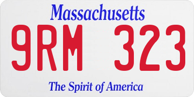 MA license plate 9RM323