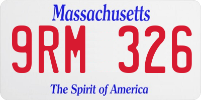 MA license plate 9RM326
