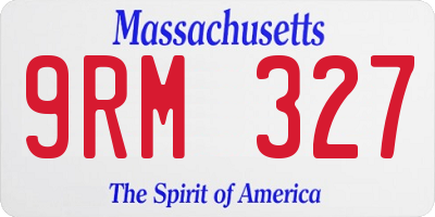 MA license plate 9RM327