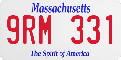MA license plate 9RM331