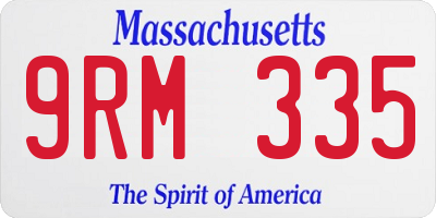 MA license plate 9RM335
