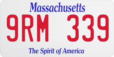 MA license plate 9RM339