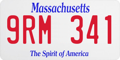 MA license plate 9RM341