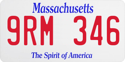 MA license plate 9RM346