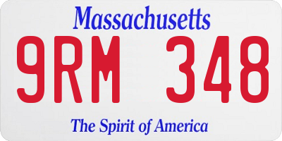 MA license plate 9RM348