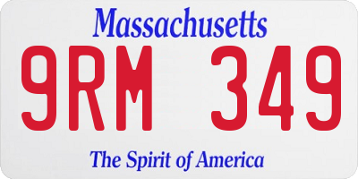 MA license plate 9RM349