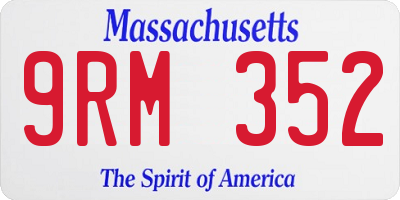 MA license plate 9RM352